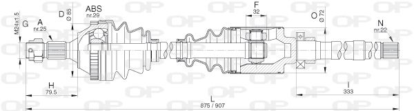 OPEN PARTS Piedziņas vārpsta DRS6268.00